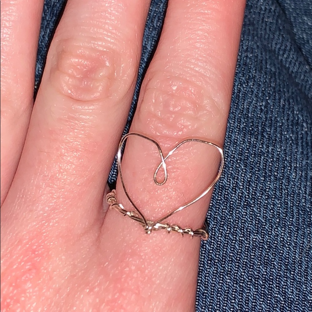 silver heart ring
